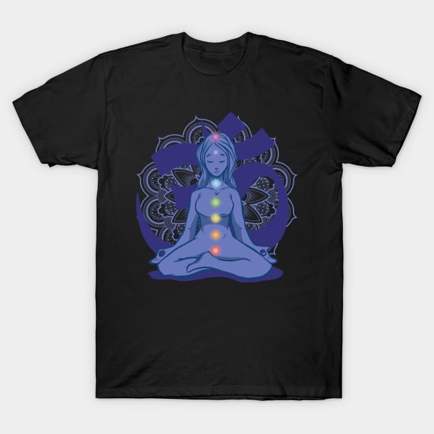 Peaceful Chakras Healing Meditation T-Shirt by BamBam